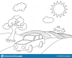 Pagina Da Coloracao Dos Desenhos Animados Do Livro Para Colorir Da Paisagem Ilustracao Stock Ilustracao De Detalhado Cartoon 131594897