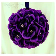 Wedding Flower Balls Flower Girl Pomander Purple Bouquet Kissing Ball Wedding Decoration Flower Ball Purple Bouquet Purple Bouquets