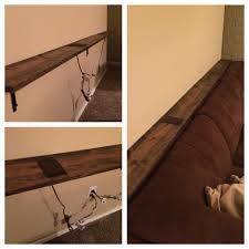 My Husband And I Made This Behind The Couch Table And Added Two Outlets Both Of Which Were Pi Apartment Decorating For Couples Shelf Behind Couch Behind Couch