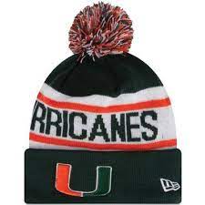 Mens Miami Hurricanes New Era Green Biggest Fan Redux Knit Hat Miami Hurricanes Hat Knitted Hats Hats