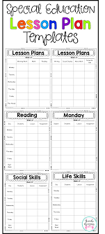 Special Education Lesson Plan Templates Write Your Lesson In Style And Feel Su Kindergarten Lesson Plans Template Education Lesson Plans Lesson Plan Templates
