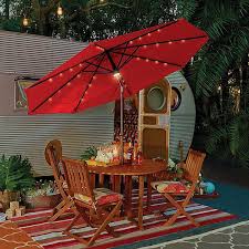 Improvements 9 Solar Lighted Umbrella Twilight Blue Outdoor Patio Table Patio Shade Diy Outdoor Curtains For Patio