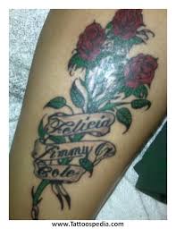 This tattoo includes four black inked footprints, each with a name, tatted in the curvy font. Men Tattoo Designs For Kids Names