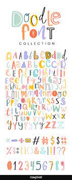 Ein alphabet ist eine endliche, nichtleere menge von zeichen. High Definition Cute Doodle Alphabet Typography Font Set