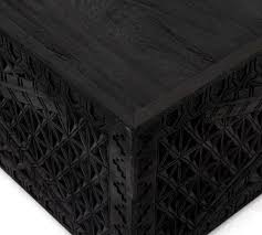 Ridge road décor faux leather and wood coffee table in brown. Java 38 Reclaimed Wood Coffee Table Pottery Barn