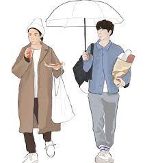 Vector Cutout People Walking With Umbrella Vector Cutout People People Illustration Render People Cartoon People
