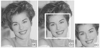 Detecção da face. (a) Imagem de entrada; (b) face detectada; (c) face...