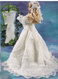 Barbie Crochet Dress Pattern Bride Dress Pdf Etsy In 2020 Crochet Dress Pattern Crochet Doll Clothes Barbie Wedding Dress