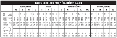 bauer shoulder pad sizing chart bedowntowndaytona com