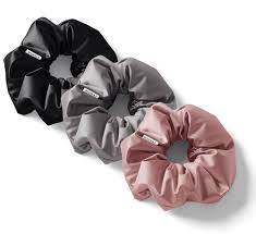 Mueras Silk Satin Hair Scrunchies Ties Pack of 3 for Women and Girls (Grey,  Pink and Black) : Amazon.in: Jewellery