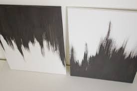 Black And White Canvas Painting Easy Opposites Attract White Canvas Art Diy Canvas Art Dry Brush Painting