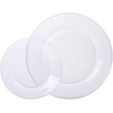 It comes with several different size plates and bowls to accommodate a wide range of foods. 12 Piece Round Clear Glass Dinnerware Plate Set Buy Online In Guyana At Guyana Desertcart Com Productid 26082160