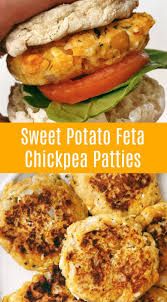 Sweet Potato Feta Chickpea Patties Homemade Veggie Burgers Recipe Homemade Veggie Burgers Sweet Potato Veggie Burger Veggie Burgers Recipe