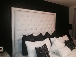 Adjustable king size faux leather headboard. White Faux Leather Crystal Button Tufted Headboard With Double Nailhead Border King Extra Tal Tufted Headboard Button Tufted Headboard Upholstered Bed Frame