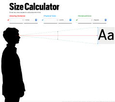 Size Calculator A Tool Developed By Nick Sherman And Chris Lewis For Calculating Type Size Based On Your Distance From The Readi Calculator Physics Coming Out