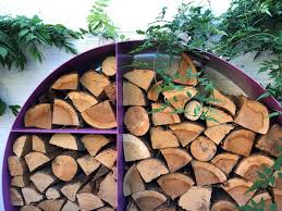 Iron metal round log store & shelves metal log holder round log storage small or large (small): Large Circular Log Store Exteria