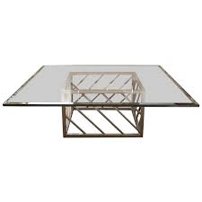 Large glass coffee table sokrates with gold polished legs by peter draenert, germany, 1970s good condition. Large Chrome And Glass Coffee Table Coffee Table Glass Coffee Table Coffee Tables For Sale