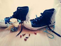 My Birthday Presents From Hermes Ares And Athena 3 Percy Jackson Style Flying Shoes Flying Winged Shoes Blue Bullets Blue Shoes Shoes Percy Jackson