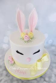 Easter Bunny 1st Birthday Cake By Cake Designs By Deborah Bunny Birthday Cake Fondant Cakes Birthday Second Birthday Cakes