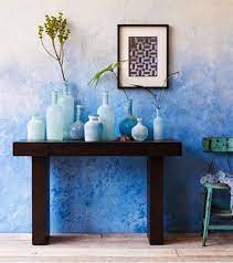 While the paint is wet, take a damp sponge and press it to the wall, removing a small amount of paint in the texture of the sponge. Techniques And Tips For A Beautiful Sponge Painted Room Ombre Wall Wall Paint Designs Wall Decor