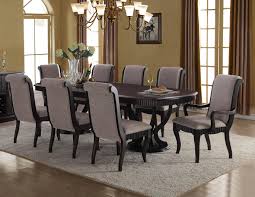 Graystone burnished gray extendable trestle dining table. Buy Mcferran D1600 Dining Room Set 8 Pcs In Gray Dark Brown Fabric Online