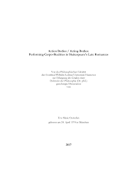 Action bodies  acting bodies : performing corpo-realities in Shakespeares  late romances
