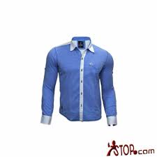 قميص رجالى كتان جيب ازرق فى ابيض فى الاسكندرية متجر ستوب Mens Tops Denim Button Up Shirts