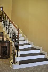 Hampton Hardwoods Walnut Birch Stairs With White Risers Installed By River City Flooring San Antonio White Stair Risers Hardwood Floors Wood Stairs