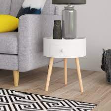 Side tables with storage for living room uk. Thomas Round Side Table With Storage Retro Side Table Living Room Side Table Round Side Table