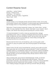 Pembuka resensi kumpulan cerpen hujan kepagian terdiri atas 6 buah cerita. Bindo Contoh Resensi Novel