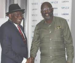 Image result for goodluck jonathan and George Weah