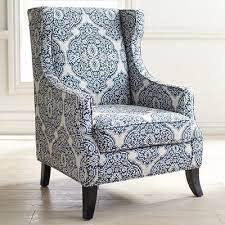 alec wing chair indigo blue wing chair blue accent chairs wing chair
