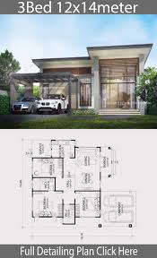 Home Design Plan 12x14m With 3 Bedrooms Home Design With Plansearch Model House Plan Small Modern House Plans Modern Bungalow House