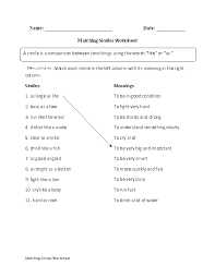 Use a simple drawing activity to help your students understand similes and metaphors. Englishlinx Com Similes Worksheets Simile Worksheet Similes And Metaphors Expository Essay Topics