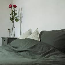 donkergroen linnen dekbedovertrekdeep forest green casa comodo dekbedovertrek slaapkamer linnen beddengoed