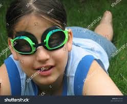 Weird Girl Goggles Stock Photo 556335