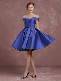 Royal Blue Cocktail Dress Off The Shoulder Satin Prom Dress V Neck Pleated Royal Blue Cocktail Dress Off Shoulder Cocktail Dress Royal Blue Bridesmaid Dresses