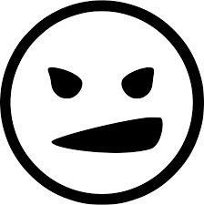 The image is png format with a clean transparent background. Download Yukle Angry Hell Devil Smile Smiley Svg Png Icon Free Straight Face Emoji Black And White Full Size Png Image Pngkit