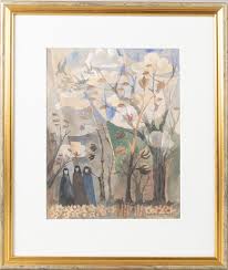 INGER LINNÉA CARLSSON. blandteknik, "Höst",signerad IL samt daterad 1997.  Konst