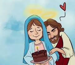 Blessed Mother Birthday Cake For Mother Mary Pin By Marvella Sellers On Fe Mama Mary Happy Birthday Mama Mary Jesus Cartoon