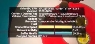 Stats For Nerds Connection Speed Shown As 1016 Kbps On Apple Tv Youtubetv