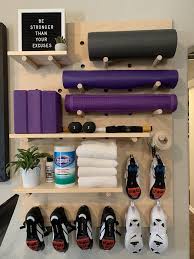 A few benefits of wall organizers are: Modern Wood Pegboard Shelf Large Rectangle 36 X Etsy Workout Room Home Gym Room At Home Home Gym Decor