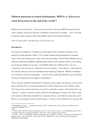 Police said that he had in 2018, after the murder of turdaaly kyzy, the un said that 13.8 per cent of married women in kyrgyzstan under the age of 24 had been coerced into. Doc Modern Museums As Tourist Destinations Mona A Subversive Adult Disneyland At The End Of The World Louise Ryan Academia Edu