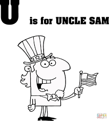 Letter U Is For Uncle Sam Coloring Page From Learn English Alphabet Letter Is For Set Iii Cate Learn English Alphabet Coloring Pages English Alphabet Letters