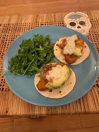 Serve tacos with crema and garnish with cabbage, avocado, cilantro, and lime. Fish Tacos With Pico Burnt Jalapeno And Scallion Crema And Avocado Homemade Food
