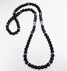 Black Bead Necklace Mens Men S Silver Skull Beaded Necklace Men S Black Lava Stone Necklace Men S Skull Necklace Men S Black Beade Stone Beaded Necklace Men Necklace Beaded Necklace