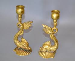 A decorative piece for any corner of your house or use as centerpiece for wedding or party tables. Home Decor Candles Holders Asian Design Antique Brass Candlesticks Pair Of Tall Brass Vintage Taper Candle Holders Pair Of Brass Serpent Fish Candle Stick Holders