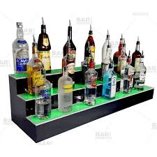 Barconic Led Liquor Bottle Display Shelf 3 Step Multi Colored Lights Several Lengths Liquor Shelf Bottle Display Display Shelves