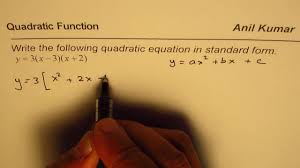 Convert Quadratic Equation From Intercept To Standard Form Youtube