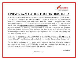 Air India On Twitter Flyai Important Update For Passengers Regarding Evacuation Flights From India Please Visit Https T Co Foaixdq0qo For Details Https T Co Gcgi3ychze